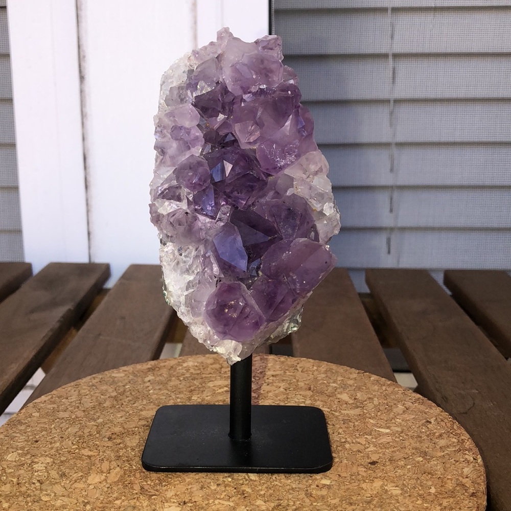 Amethyst crystal with stand
